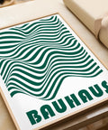 Green Bauhaus wall art for living room and office decor