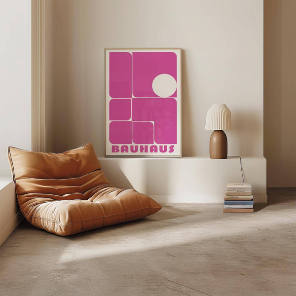 Abstract wall art pink poster designed for creative spaces
