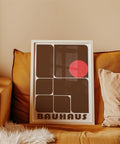 Funky retro brown geometric Bauhaus wall art