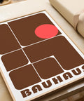 Retro brown Bauhaus art print for modern interiors