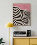 Black and pink zigzag wall poster for minimalist home design