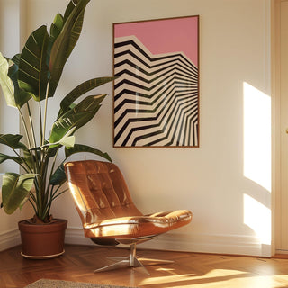Minimalist wavy wall art with bold colour contrast