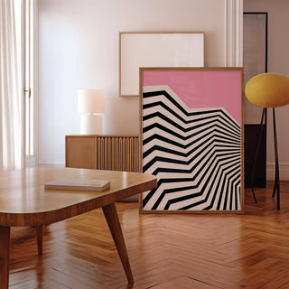 Wavy wall art featuring dynamic geometric lines