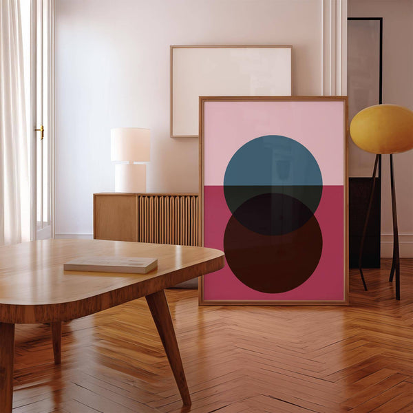 Minimalist purple wall art for calm and structured home design