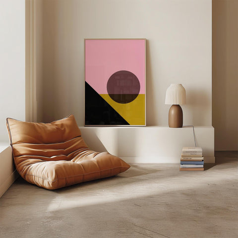 Sunrise Over the Mountain Bauhaus abstract art poster