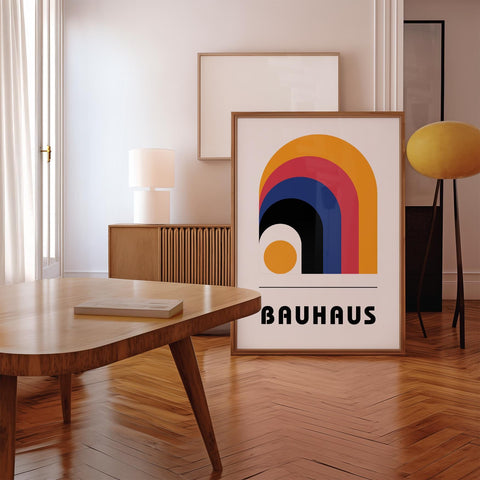 Minimalist geometric poster with Bauhaus design