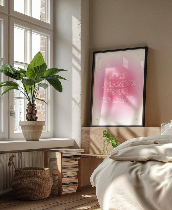 Abstract teenage girl gifts featuring soft pink hues and text