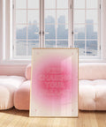 Pink aesthetic wall art with inspirational quote