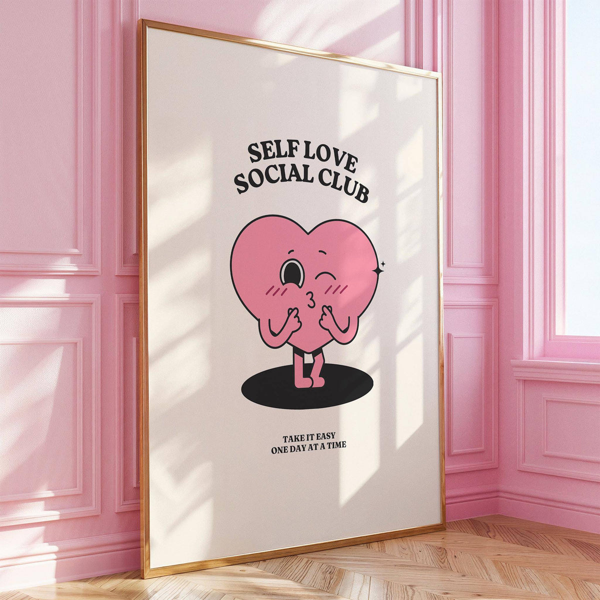 Soft pink heart and message in calming inspirational quotes wall decor