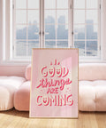 Positive quote poster with pink aesthetic