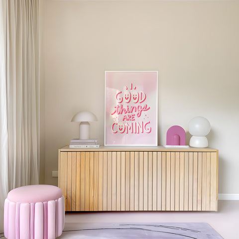 Cute pink decor with positive message