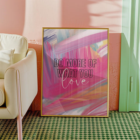 Colourful quote art for home office