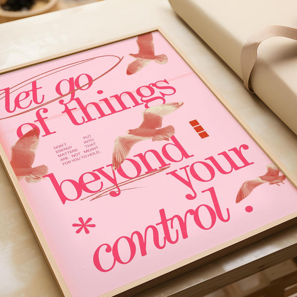Self-care print showing bird imagery in posters with inspirational sayings