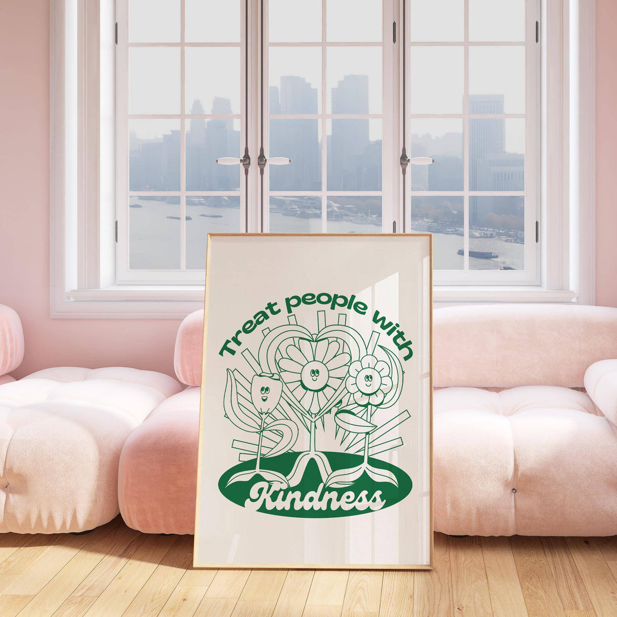 Minimalist green positive poster ideal for classrooms and offices