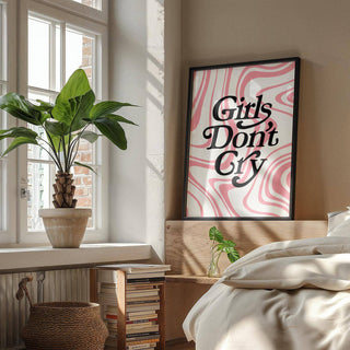 Modern pink waves typography girls room wall art ideal for feminine spaces