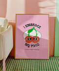 Cute cherry illustration poster