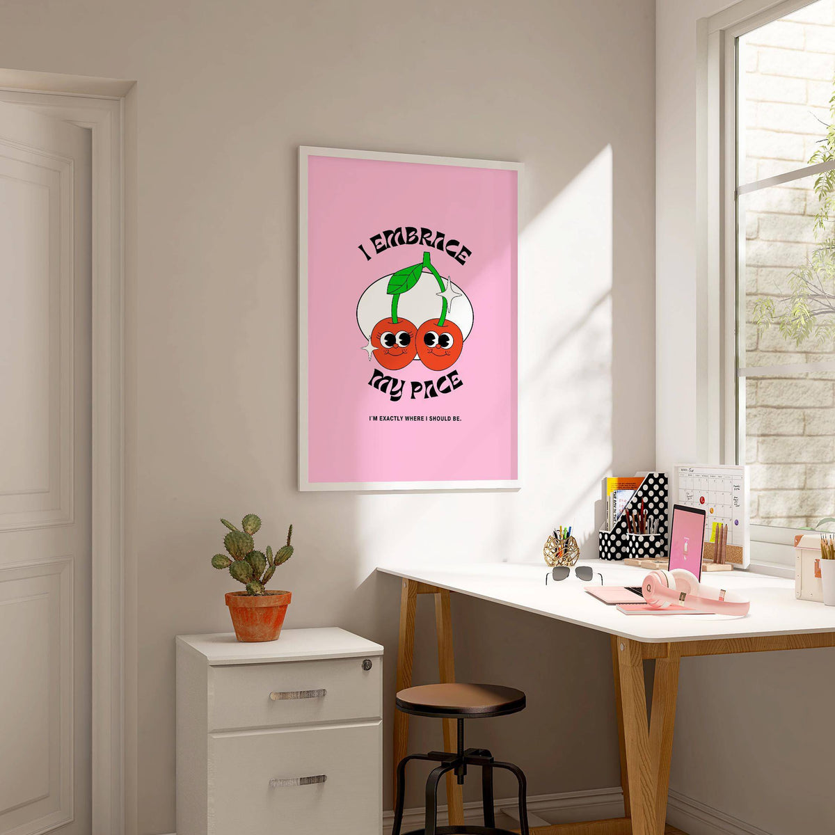 Delightful motivational wall art for dorm with uplifting typography
