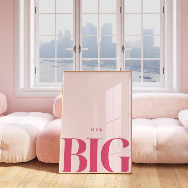 Pink typography artwork used as encouraging posters for students wall art