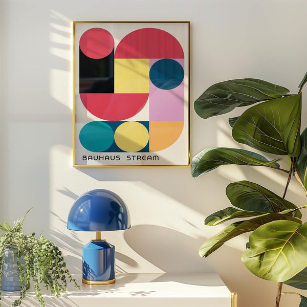 Vivid multi-coloured abstract poster for contemporary interior styling