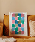 Geometric square pattern Bauhaus print for modern spaces