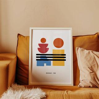 Primary colour composition in Bauhaus-style minimalist art