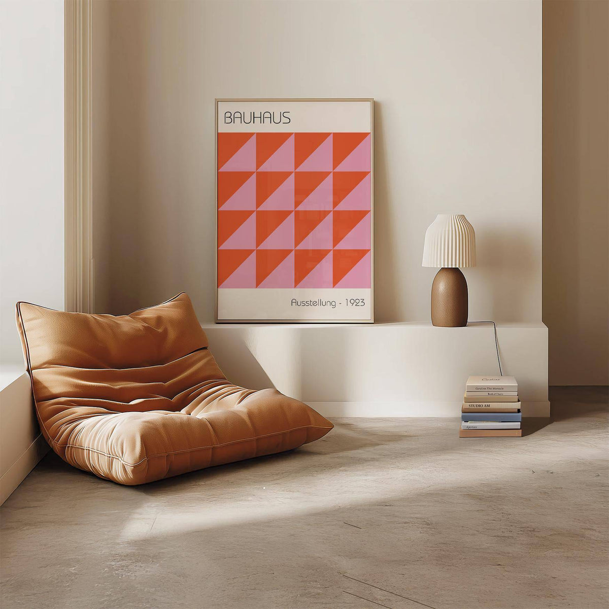 Matte finish modern wall art in vibrant colour block style