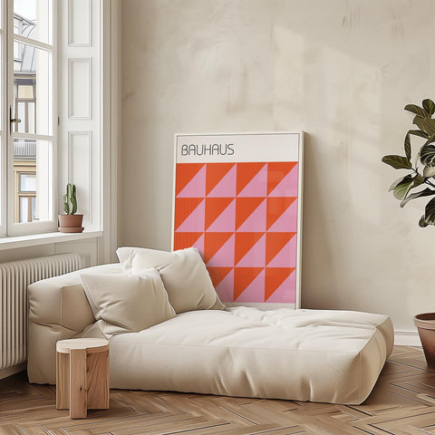 Pink and orange triangles art