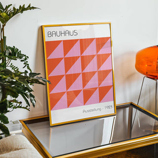 Contemporary triangle print as modern wall art focal piece