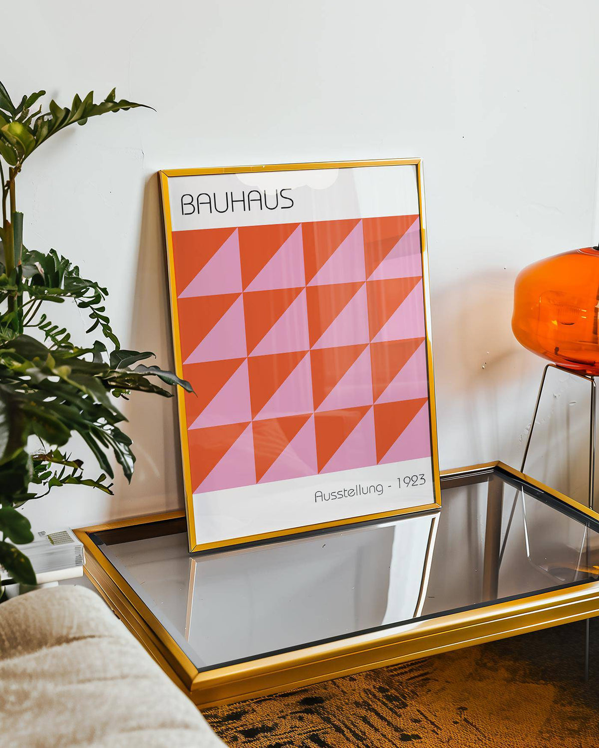 Contemporary triangle print as modern wall art focal piece