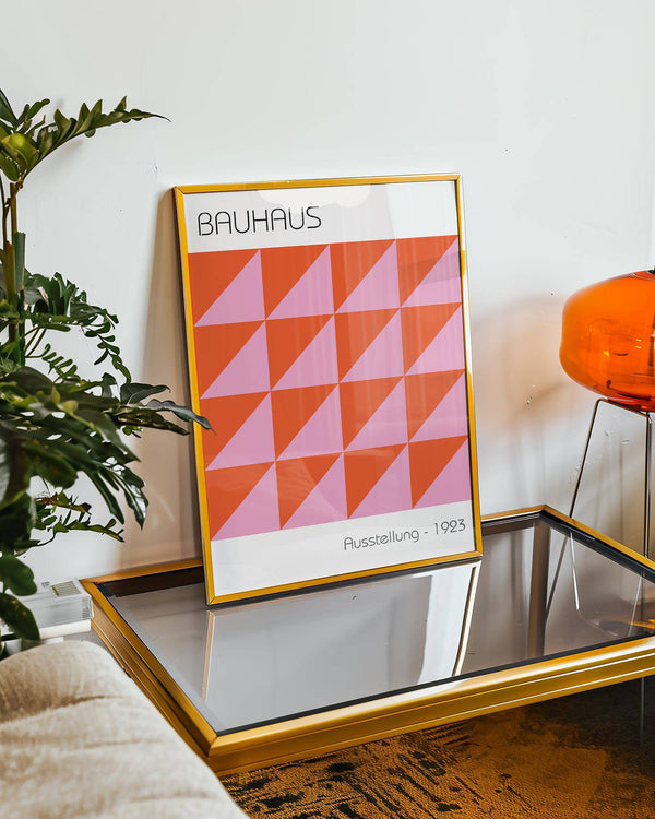 Contemporary triangle print as modern wall art focal piece