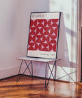 Red abstract pattern print inspired by Bauhaus