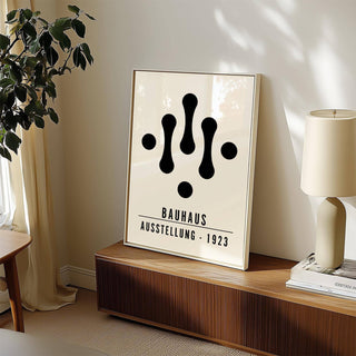 Large Bauhaus black and white art print for statement walls