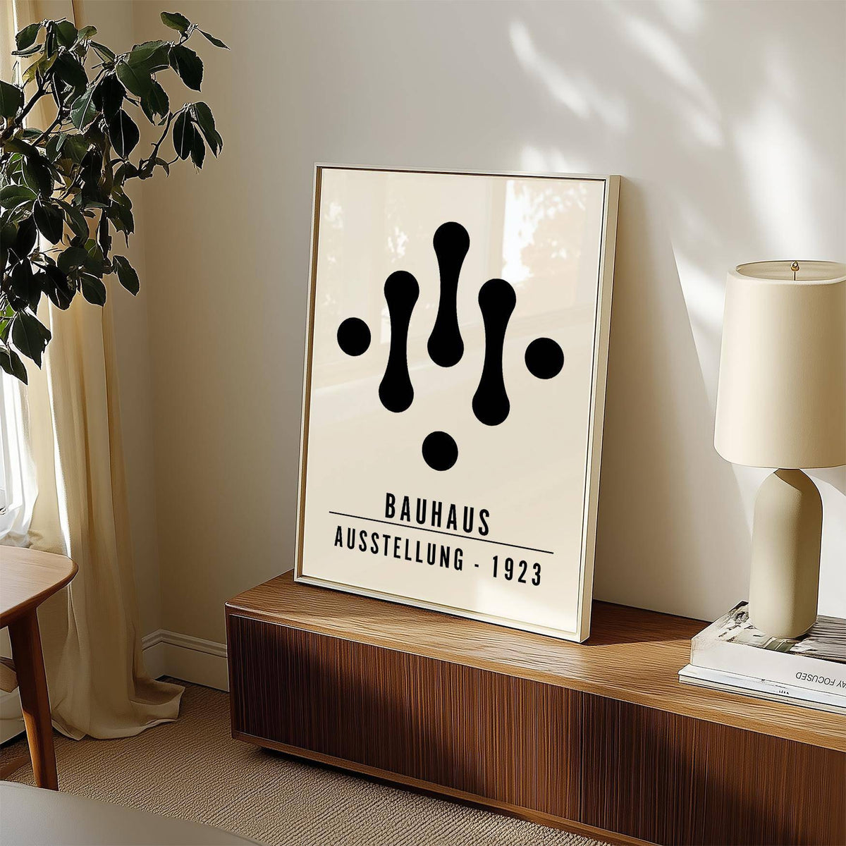 Large Bauhaus black and white art print for statement walls