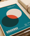 Geometric poster with teal and orange circles