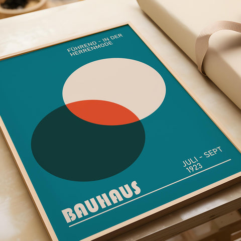 Geometric poster with teal and orange circles