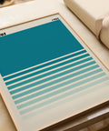 Teal minimalist art print for bedroom wall