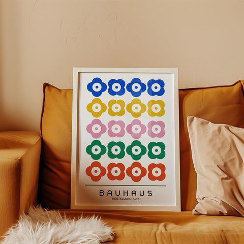 Vibrant abstract Bauhaus poster for modern spaces