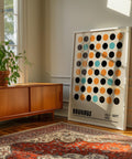 Geometric Bauhaus wall print with colourful dots