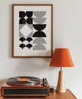 Bauhaus-inspired black and white geometric wall art