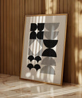 Bold abstract geometric black and white wall art