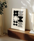 Geometric Bauhaus black and white print for modern interiors