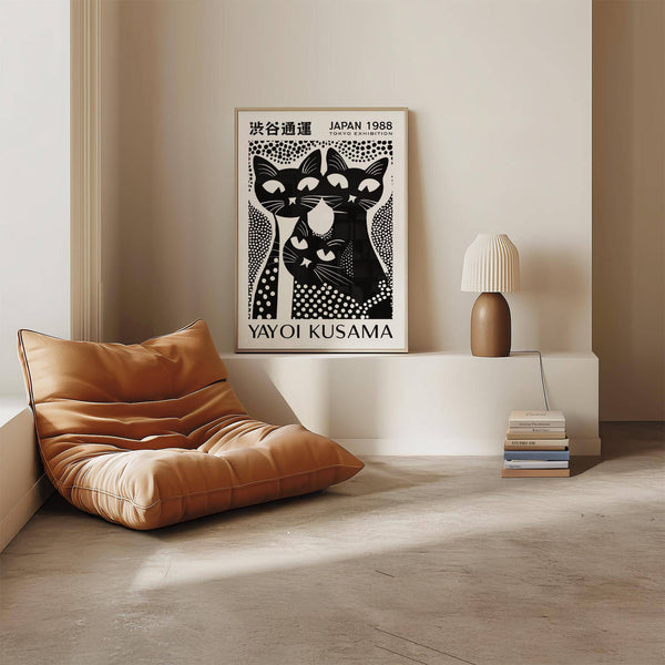 Large black cat poster art perfect for stylish home decor