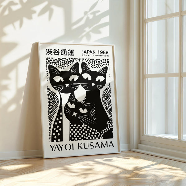 Black cat poster art for bedrooms, living rooms, and offices