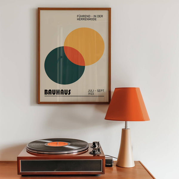 Statement print geometric art print with sleek circular composition