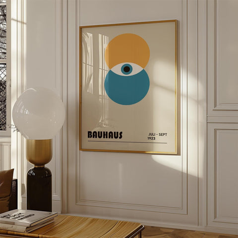 Bauhaus-inspired abstract eye wall art