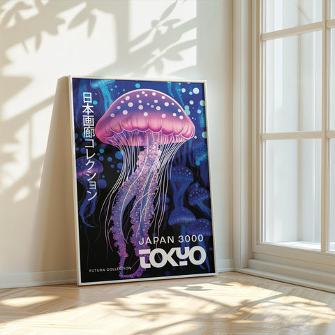 Colourful jellyfish abstract print for modern interiors