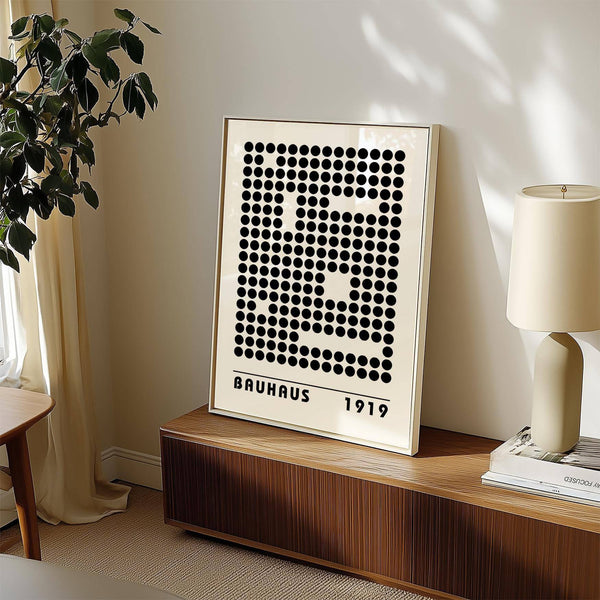 Abstract Bauhaus prints blending simplicity and visual rhythm