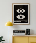 Retro Bauhaus-inspired eye wall art poster