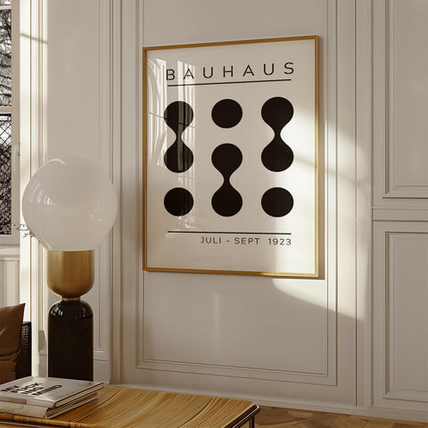 Bauhaus minimalist black geometric wall art