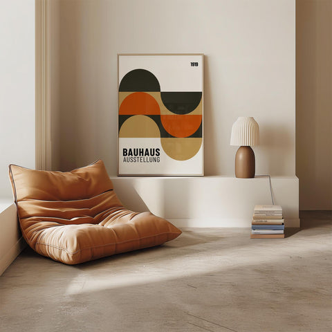 Retro Bauhaus exhibition wall decor